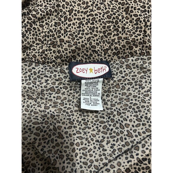 Vtg Y2K Sz L Asymmetrical Black & Brown Leopard Cheetah Animal Print Fairy Hem - Picture 5 of 5